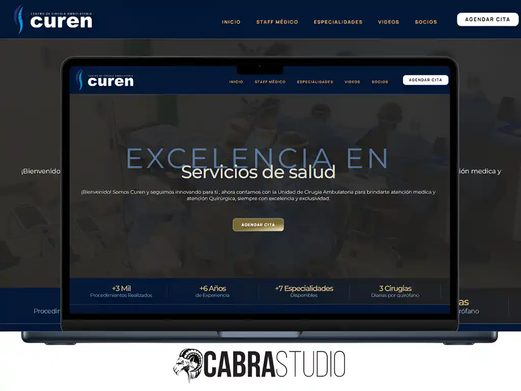 Imagen de diseño de pagina web para Curen.